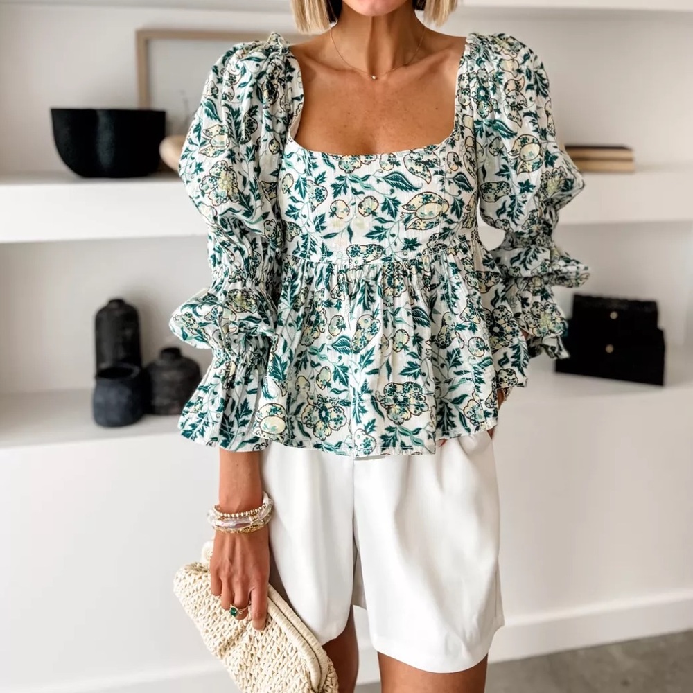 Anthropologie Pilcro Long-Sleeve Babydoll Top size XL - Picture 1 of 10